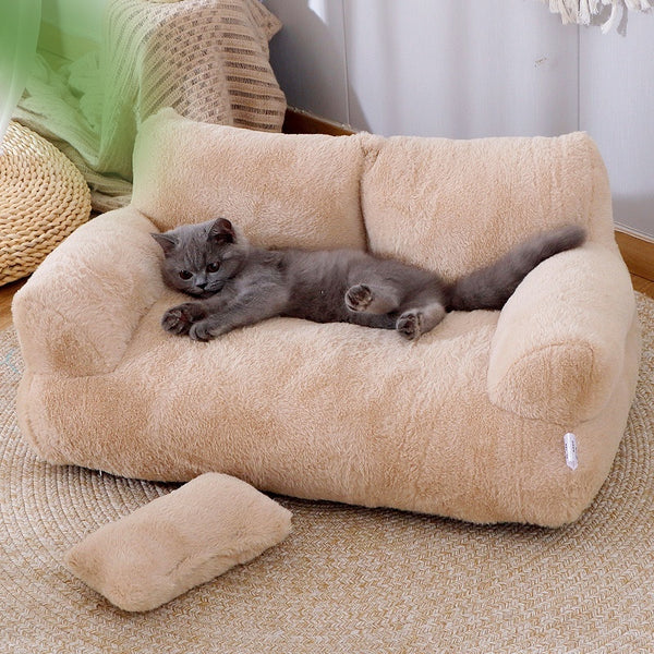 Luxury Splice Portable Cat Bed Sofa – Cozy Winter Warmth Nest for Pets